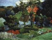 Paul Gauguin landskap, pont-aven oil painting
